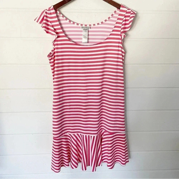 Tommy Bahama Breaker Bay Stripe Flounce Coral Coast Dress Size XS (Fits large) - Picture 7 of 10